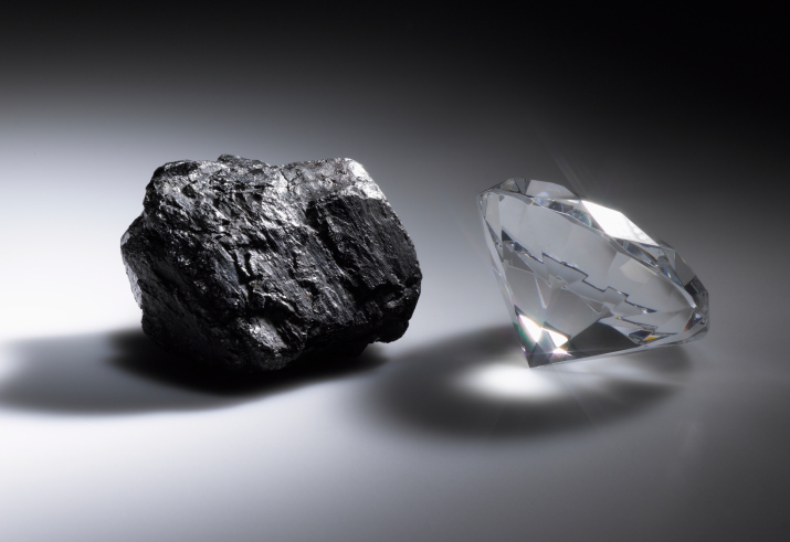Diamate Diamond and piece of coal