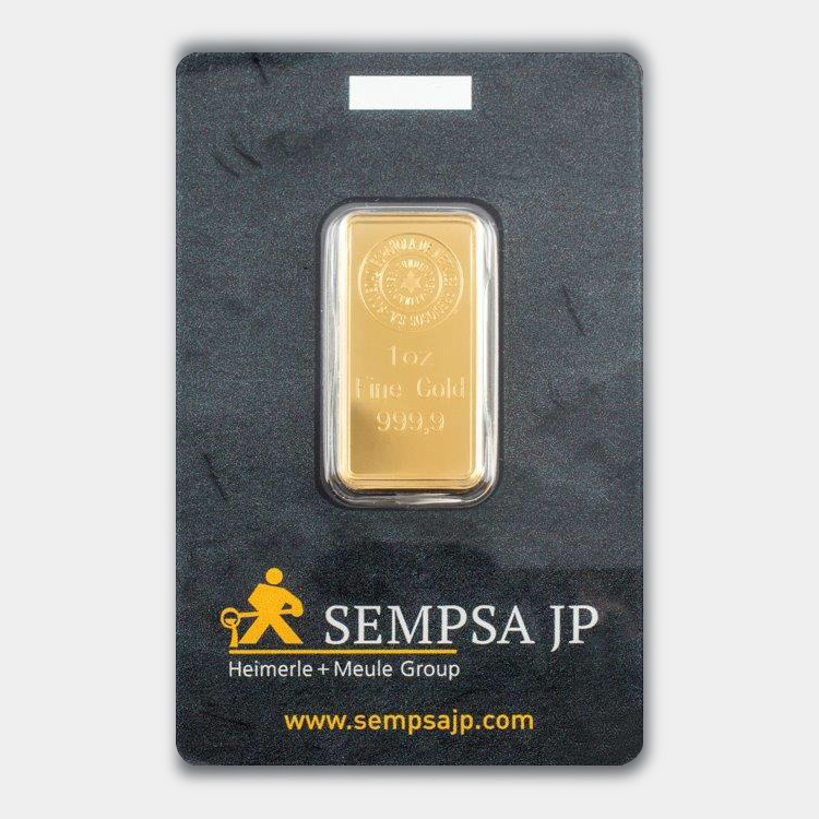 Lingote de Oro 999,9 de 1 Oz Blíster de Seguridad Marca SEMPSA Oro Hispánica | Compra Venta de Oro, Plata y Diamantes