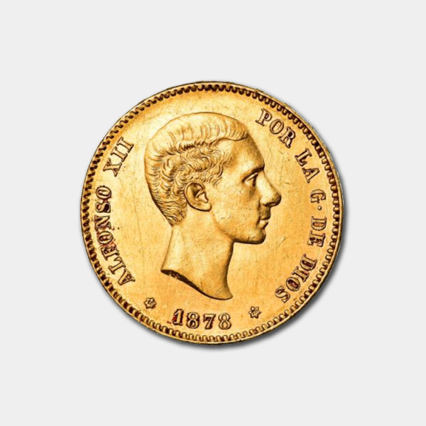 25 pesetas Alfonso XII Anverso